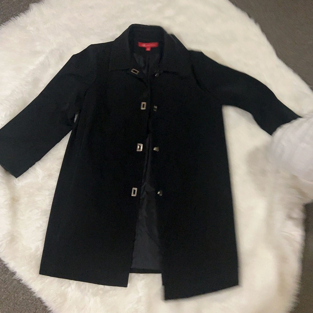 Black Anne Klein Mid Length Trench